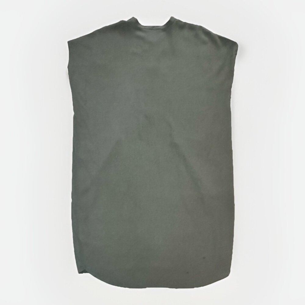 Vince Dress Women’s Medium Silk Olive Green Gray Tunic Shirt Dress - Picture 13 of 14